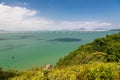 The Hong KongâZhuhaiâMacao Bridge is a sea in the South East Sea seen from Lantau Island Royalty Free Stock Photo
