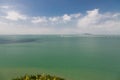 The Hong KongâZhuhaiâMacao Bridge is a sea in the South East Sea seen from Lantau Island Royalty Free Stock Photo