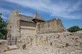 The thick stone walls of the Suceava fortress Royalty Free Stock Photo