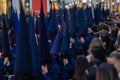 The Brotherhood El Baratillo in the centre of Seville during the holy Easter week Royalty Free Stock Photo