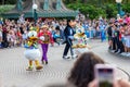 A customized Disney parade through the streets in Paris Royalty Free Stock Photo