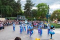 A customized Disney parade through the streets in Paris Royalty Free Stock Photo