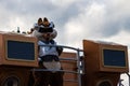A customized Disney parade through the streets in Paris Royalty Free Stock Photo