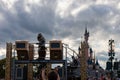A customized Disney parade through the streets in Paris Royalty Free Stock Photo