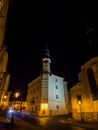 Night Photo of The Town Hall in BanskÃ¡ Å tiavnica, Slovakia Royalty Free Stock Photo