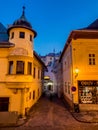 Historic Buildings of BanskÃ¡ Å tiavnica, Slovakia at Night Royalty Free Stock Photo