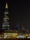 Night Photo of Al Faisaliah Tower in Riyadh, Saudi Arabia Royalty Free Stock Photo