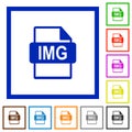 IMG file format flat framed icons Royalty Free Stock Photo