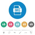 IMG file format flat round icons Royalty Free Stock Photo