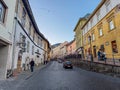 Historic City Street of BanskÃ¡ Å tiavnica, Slovakia Royalty Free Stock Photo