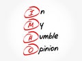 IMHO - In My Humble Opinion acronym, concept background Royalty Free Stock Photo