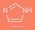 Imidazole organic heterocyclic molecule. Skeletal formula.