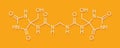 Imidazolidinyl urea antimicrobial preservative molecule formaldehyde releaser. Skeletal formula.