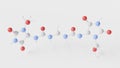 imidazolidinyl urea molecule 3d, molecular structure, ball and stick model, structural chemical formula antimicrobial preservative