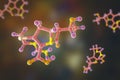 Imipenem antibiotic molecule, 3D illustration