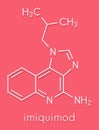 Imiquimod topical skin cancer drug molecule. Skeletal formula.