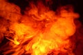 Imitation of bright flashes of orange-red flame. Background of abstract colored smoke Royalty Free Stock Photo