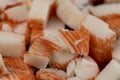 imitation crab meat made from fish meat and other ingredients Royalty Free Stock Photo