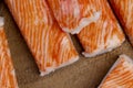 imitation crab meat made from fish meat and other ingredients Royalty Free Stock Photo