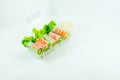 Imitation crab stick roll salad Royalty Free Stock Photo