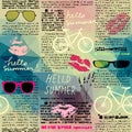 Imitation of newspaper Hello summer Royalty Free Stock Photo