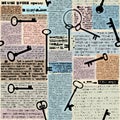 Imitation of newspaper with keys Royalty Free Stock Photo