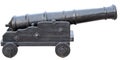 Imitation old ship gun on white Royalty Free Stock Photo