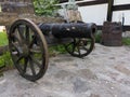 Imitation of an old wooden cannon in the Royal Village Kotromanicevo near Doboj