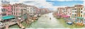 Imitation of a picture. Oil paint. Illustration. Grand Canal. Panorama. Venice. Italy