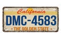 An imitation of vintage California license plate Royalty Free Stock Photo