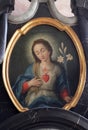 Immaculate Heart of Mary, altarpiece in the church of St. Agatha in Schmerlenbach, Germany Royalty Free Stock Photo