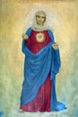 Immaculate Heart of Mary, altarpiece in the Holy Trinity Church in Klenovnik, Croatia Royalty Free Stock Photo