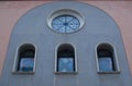 Immaculate Heart of Mary Church facade, at Salerno,South Italy, December 20, 2023