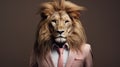 Immaculate Perfectionism: The Iconic Lion In A Pink Business Suit