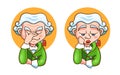 Immanuel Kant two stickers. Vector illustration Royalty Free Stock Photo