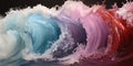 Big ocean waves with colorful rainbow colors Royalty Free Stock Photo