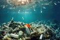An immense quantity of garbage found at sea, portraying the magnitude of the ongoing environmental crisis., Ocean pollution caused