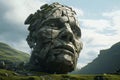 Immense Stone head giant. Generate Ai