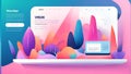 Radiant Fusion: Vectorized UX Landing Brilliance. AI generate