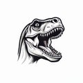 Regal Roar: Black T-Rex Icon Dominating White Space