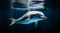 Aquatic Ballet: A Playful Dolphin Gliding Through Submerged Serenity