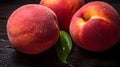 Immerse in the sweet and velvety beauty of close-up peaches, a delicious visual treat