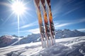 Skiing Serenity: Skis in the Snow