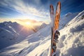 Skiing Serenity: Skis in the Snow