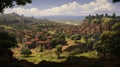 Timeless Beauty: Captivating Painting Depicting Ancient Roman Village Charm