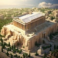 The Parthenon Greece Design an intricate 3D isometric perspective of the Parthenon AI Generated