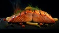 Flawless Grilled Salmon: A Culinary Masterpiece on a Black Canvas