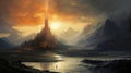 Isengard Unveiled: A Spellbinding AI-Generated Illustration of Mystical Majesty