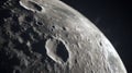 Celestial Grandeur: Realistic Close-Up of the Moon in Photo-Realism