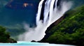 Oceanic Cascades: Captivating Waterfall in the Sea Photographs for Aquatic Serenity